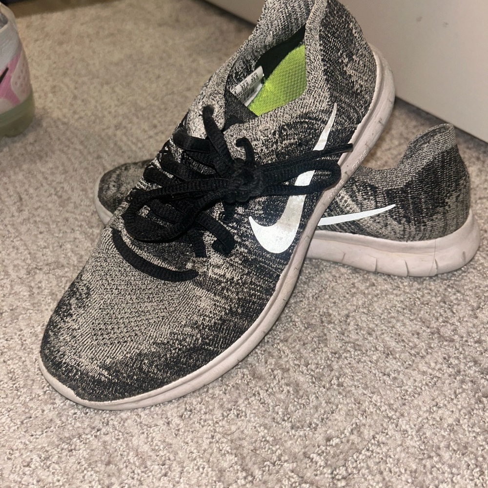 Nike Black and Gray Knit Sneakers